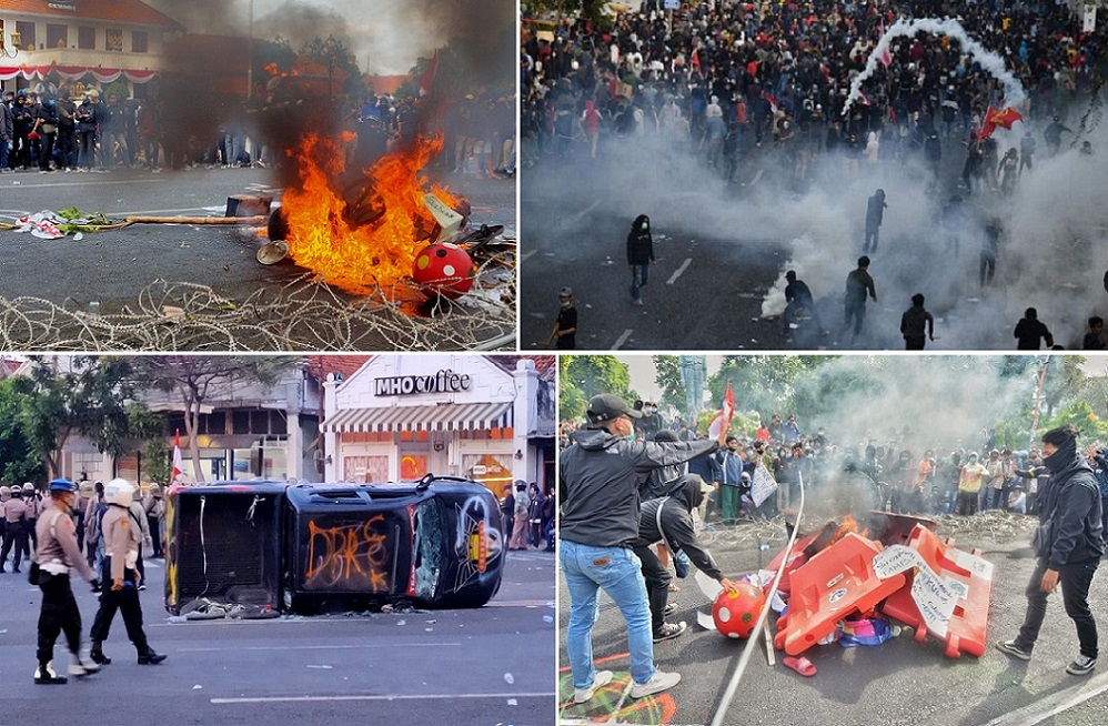 Demo Tolak Omnibus Law Ricuh, Risma Muncul Khofifah Tak Muncul