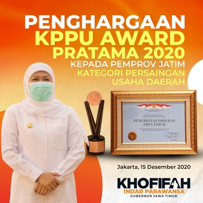 Jatim Raih Penghargaan KPPU Award 2020 Jatim Raih Penghargaan KPPU Award 2020