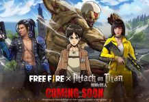 Kolaborasi Free Fire dengan Attack on Titan bikin Pemain Bisa Pakai Kostum Spesial Survey Corps dan Jadi Monster Titan