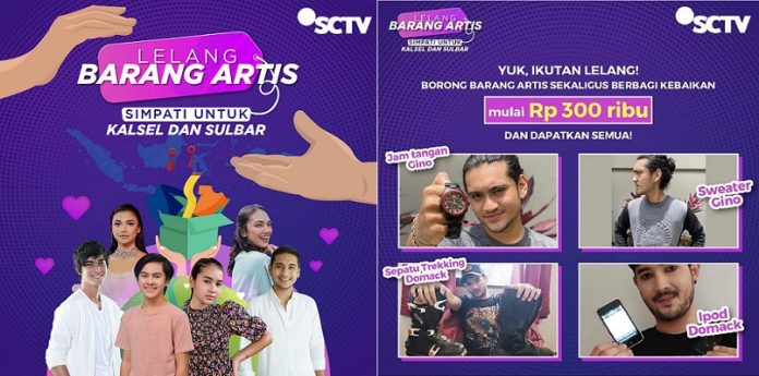 SCTV Gelar Lelang Barang Artis untuk Kalimantan Selatan dan Sulawesi Barat