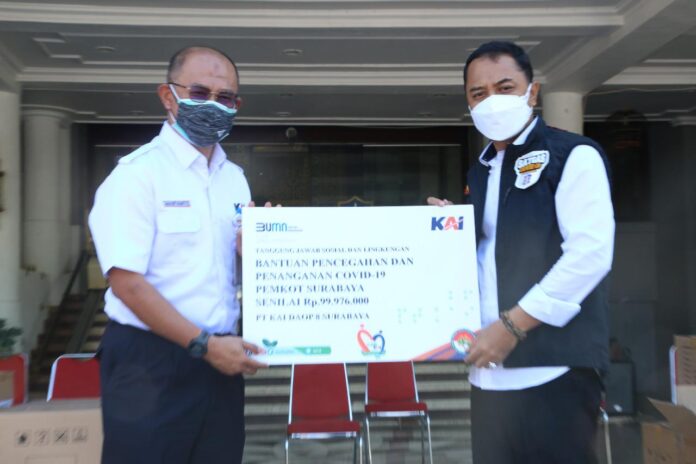 KAI Berikan Bantuan Pencegahan Dan Penanganan Covid 19 Ke Pemkot Surabaya
