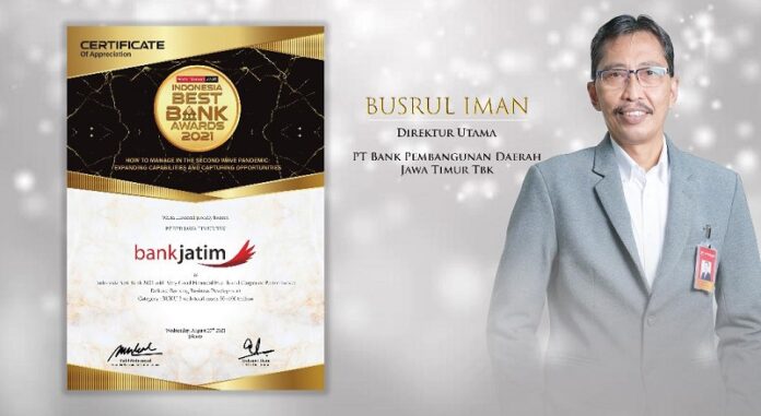 Bank Jatim Raih Penghargaan Indonesia Best Bank 2021