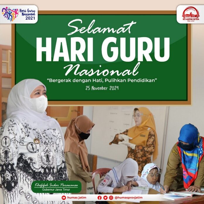 Hari Guru Nasional 2021, Gubernur Khofifah Dorong Para Guru Terus Upgrade Kemampuan dan Manfaatkan Ruang Digital Hari Guru Nasional 2021, Gubernur Khofifah Dorong Para Guru Terus Upgrade Kemampuan dan Manfaatkan Ruang Digital