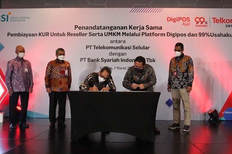Telkomsel Gandeng BSI Hadirkan KUR Syariah Lewat Platform 99% Usahaku dan DigiPOS Aja