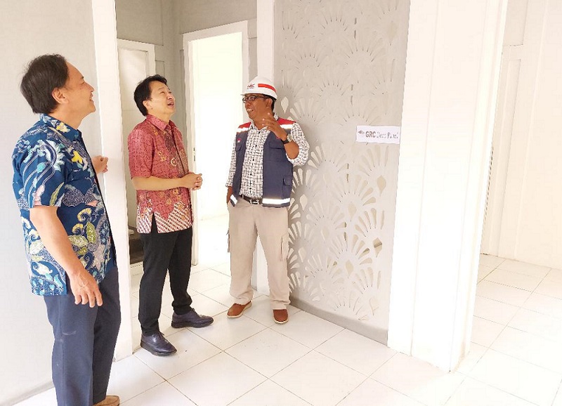 Contoh Rumah Instan GRC yang dibangun PT Bangunperkasa Adhitamasentra untuk penyintas erupsi Gunung Semeru di Bumi Semeru Damai Lumajang