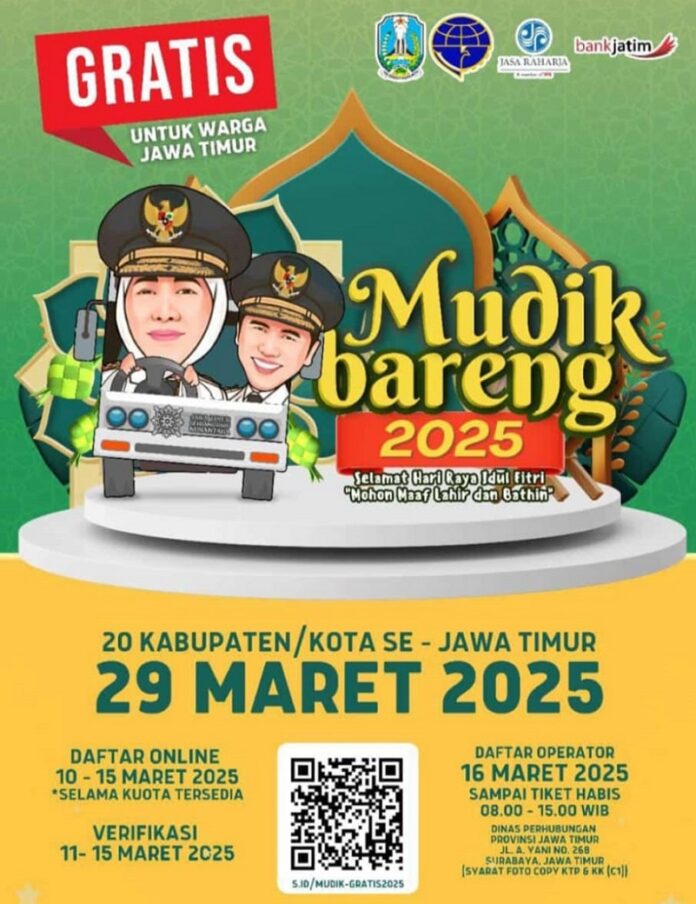 Pemprov Jatim Kembali Gelar Mudik Gratis Tahun 2025