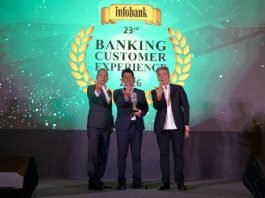 Direktur Utama Bank Jatim, Winardi Legowo menerima langsung penghargaan dalam ajang bergengsi 23rd INFOBANK-MRI Banking Service Excellence Appreciation 2026