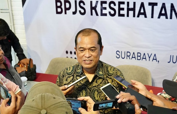 Kepala BPJS Kesehatan Cabang Surabaya, Muhammad Aras dalam acara Gathering Media berkonsep Cangkruk Bareng Media di Surabaya, Selasa (21/07/2026).